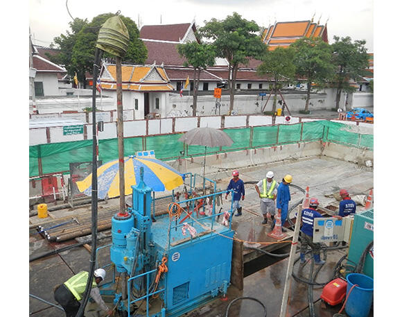 タイ・バンコクでの地下鉄工事の様子（写真提供：三信建設工業）