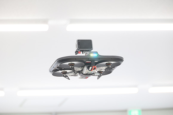 屋内自律飛行システム搭載ドローン「BIM×Drone」