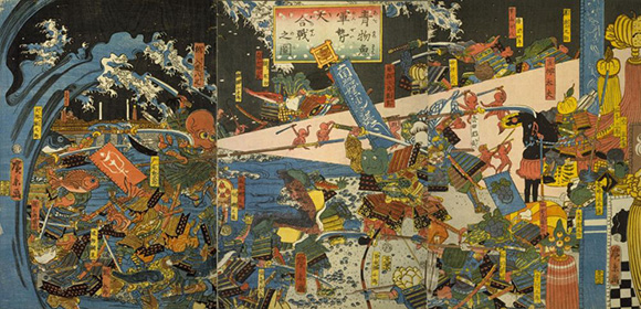 青物魚軍勢大合戦之図